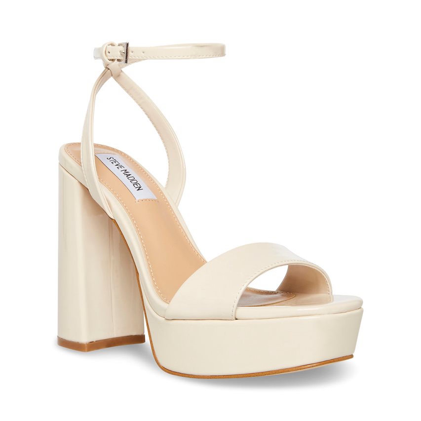 Sandalias Tacones Steve Madden Lessa Charol Mujer Blancas | ES XTE43S